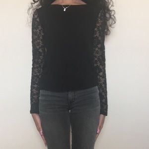 Forever 21 Black Lace Shirt